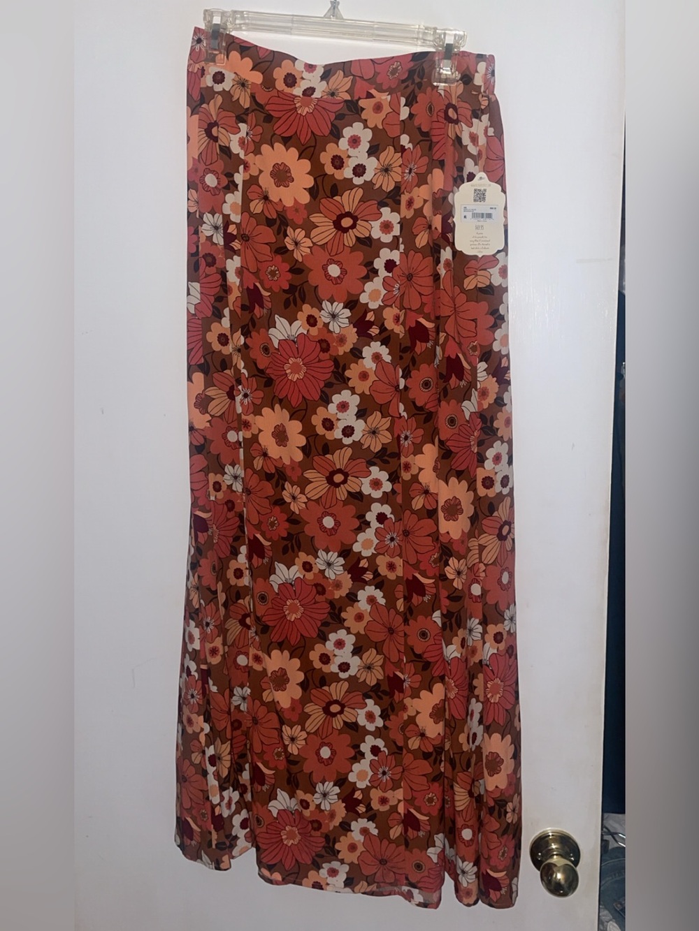 NWT Altar’d State Floral Maxi Skirt in Rust Red and Brown